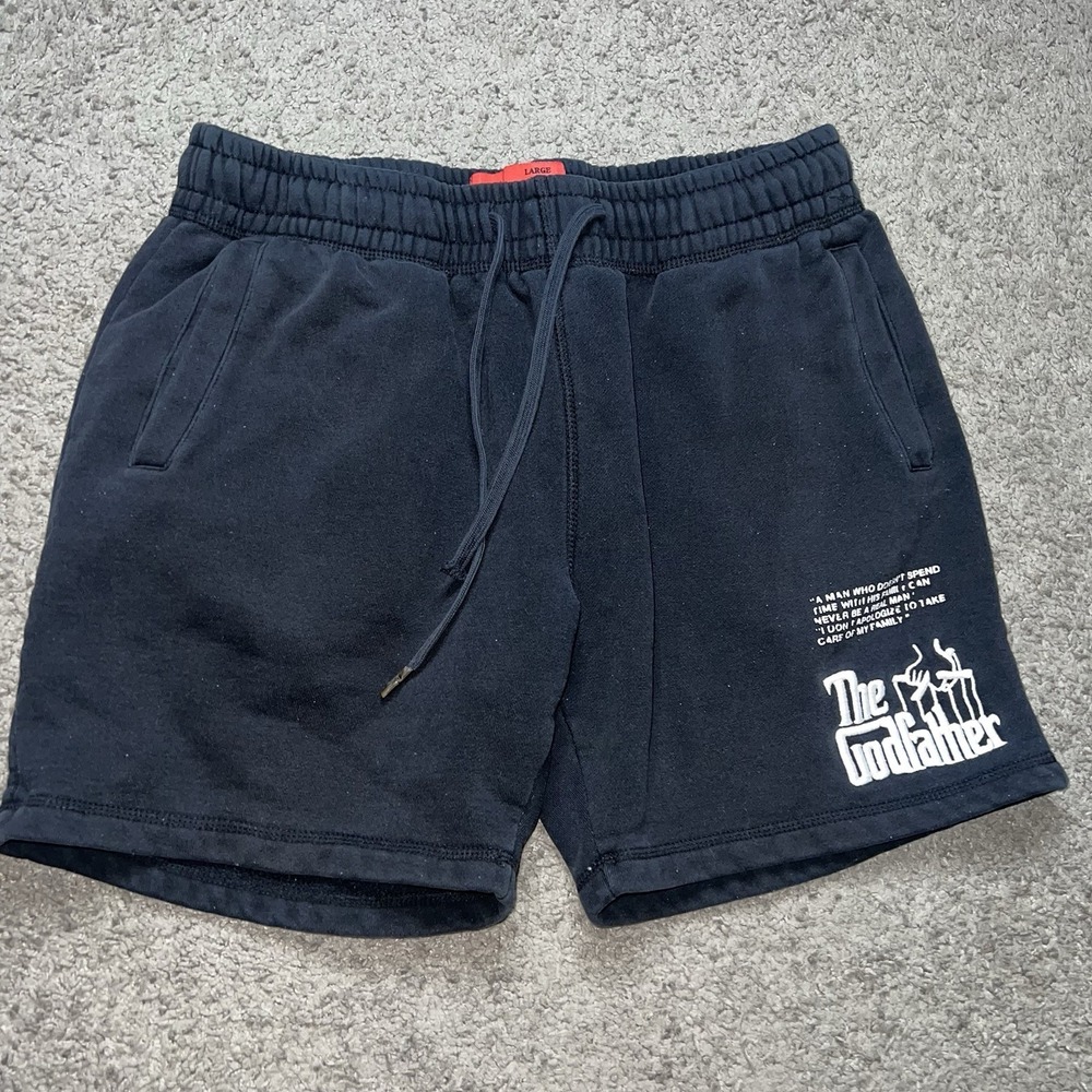 The God Father Shoe Palace Collab Fleece Jogger Shorts  Streetwear Mens Large